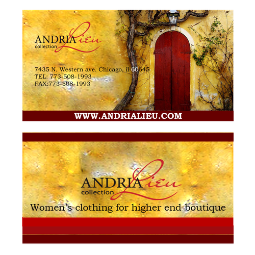 Create the next business card design for Andria Lieu Ontwerp door danielpaulpascual08