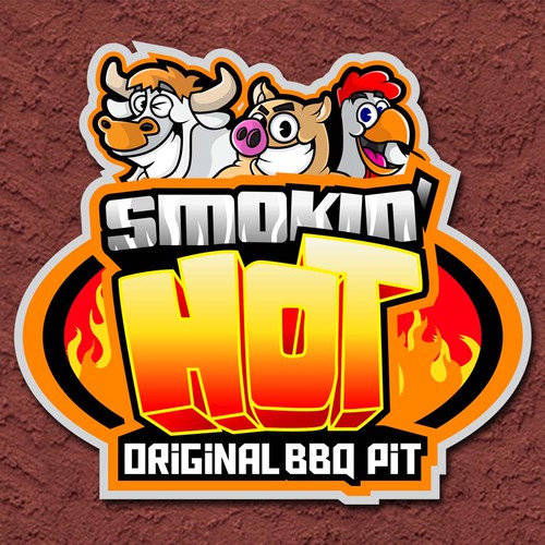 Illustrated Logo for Smokin' Hot Original BBQ Pit | Illustration or ...