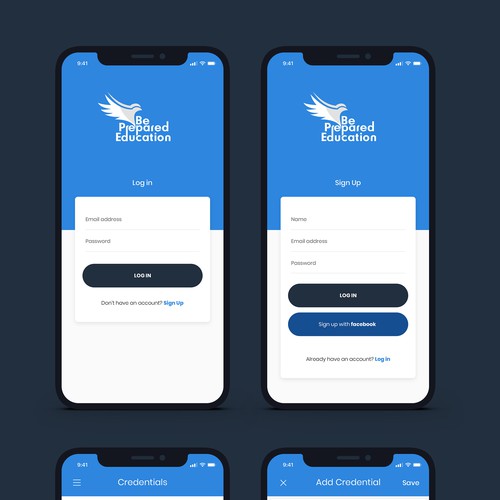 Design UI/UX for credential monitoring iOS app. デザイン by Raptor Design