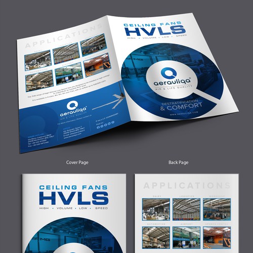 Aerauliqa needs a brochure for HVLS ceiling fans Design by 123Graphics