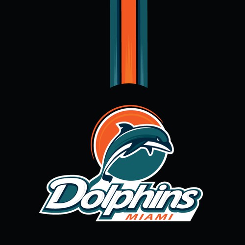99designs community contest: Help the Miami Dolphins NFL team re-design its logo! Design by DmitryLebedev