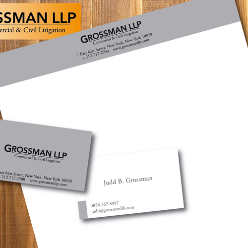 Help Grossman LLP with a new stationery Design por kevinall