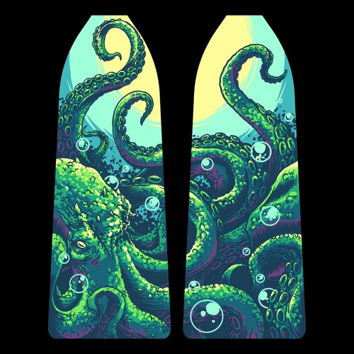 Dragon Boat Paddle Design: Octopus/ Kraken Design by SHREDLINE