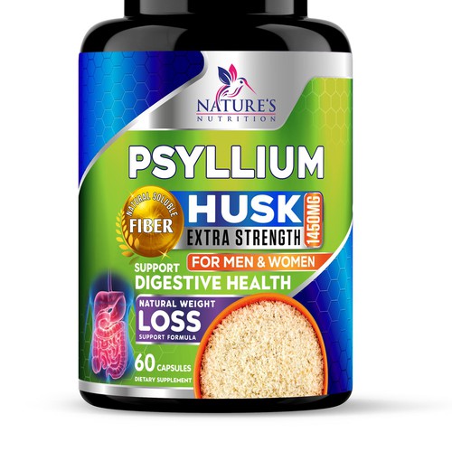 Natural Psyllium Husk Capsules Design needed for Nature's Nutrition Design by JOHN's_AlphaCreation