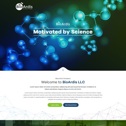 Vibrant website design for biotech Design by OMGuys™