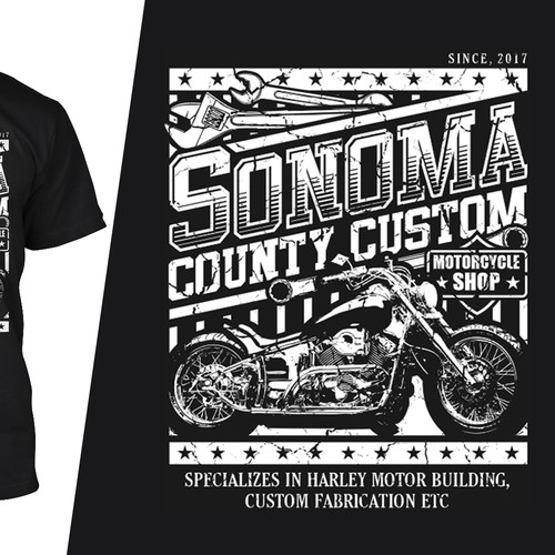 SONOMA COUNTY CUSTOMS MOTORCYCLE SHOP SHIRT