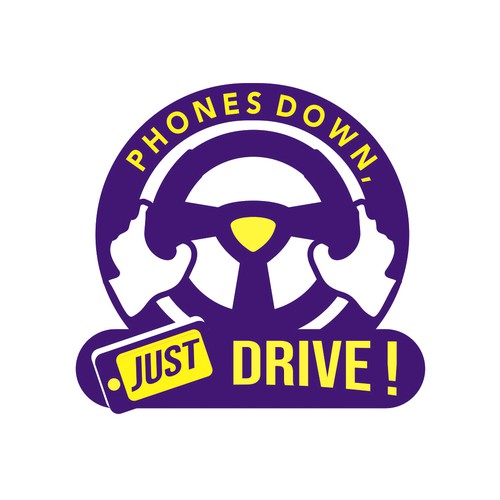 Eye-catching logo for distracted driving campaign Phones Down, Just Drive! Design by bo9art