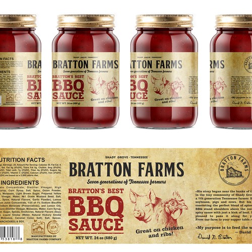 Design a rustic label for BBQ Sauce Product label contest