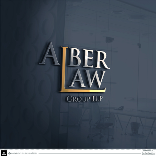 Law office firm logo keep Alber Law separate it looks better Design by Gilidesigns™