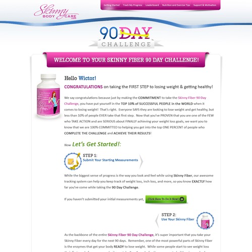 Create the next website design for Skinny Fiber 90 Day Weight Loss Challenge Design por purplecherrystudios