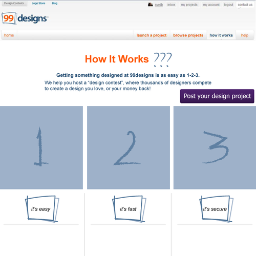 Design di Redesign the “How it works” page for 99designs di svetb