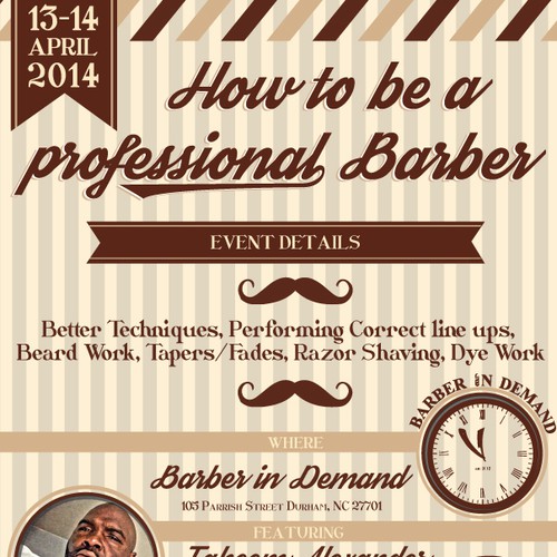 Create an exciting flyer for vintage barber shop デザイン by esse.