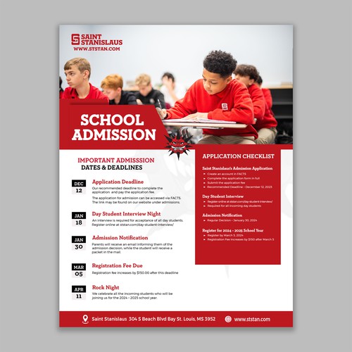 Design an eye-catching admission calendar flyer Design by _Gloria