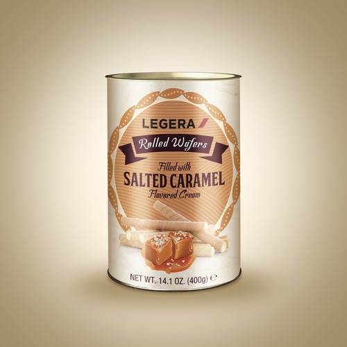 LEGERA Wafer Rolls Pack 125 gm - Salted Caramel Design by sougatacreative