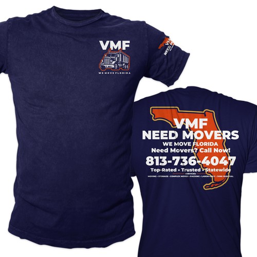 Bold, Professional T-Shirt Design for Veteran-Owned Moving Company (VMF Movers) Design by KartiK 2002