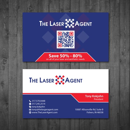 Create a modern, memorable business card for The Laser Agent! Design by Tcmenk