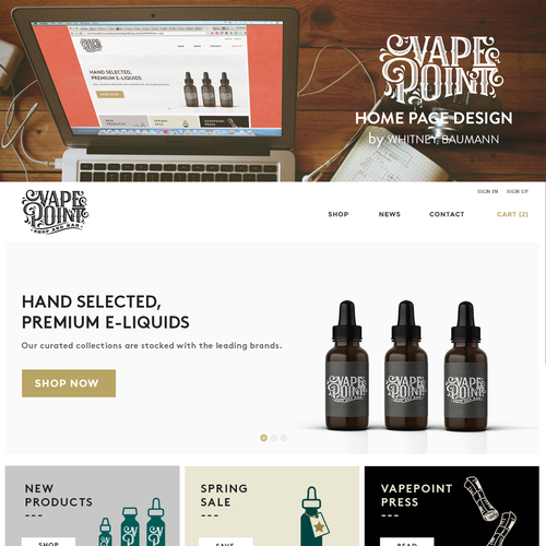 Vape Point Shop & Bar WEB design Design by WhitneyBaumann