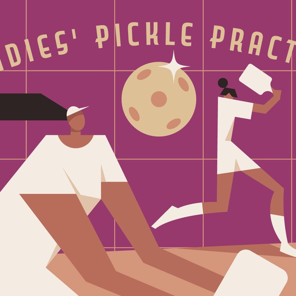 Retro Pickleball Banner Illustration Series for Sports Environment.