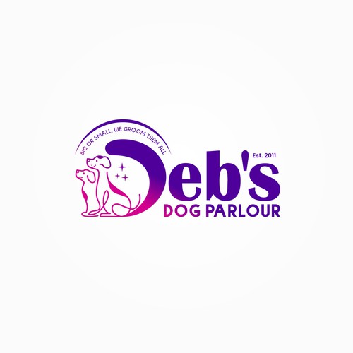 clean, fun lines incorporating dogs for grooming Design by i-ali