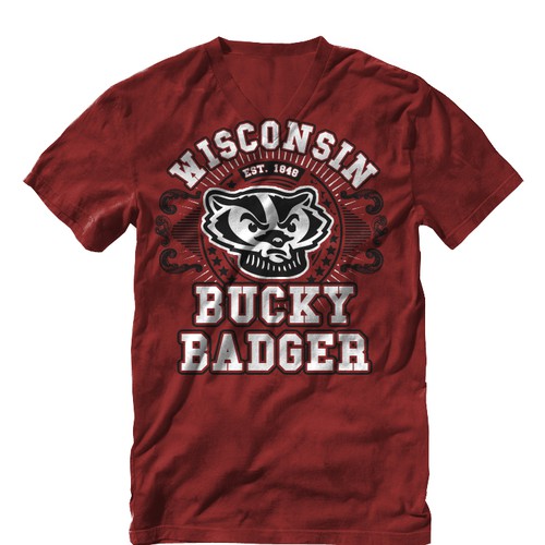 Wisconsin Badgers Tshirt Design Design por de4