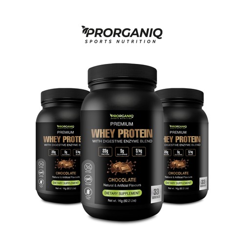 Need A Premium Label Design for Whey Protein Supplement-ontwerp door creationMB