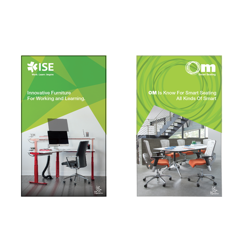 Pair of retractable banners for ergonomic products Design by TokyoBrandHouse_