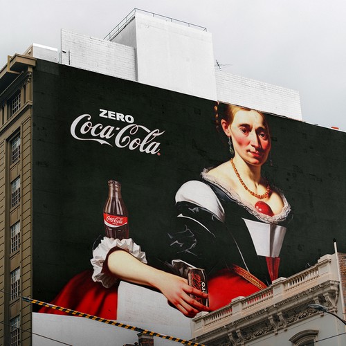 Artistic mural design for Coca-Cola Zero in Brussels Design by Dara Kan