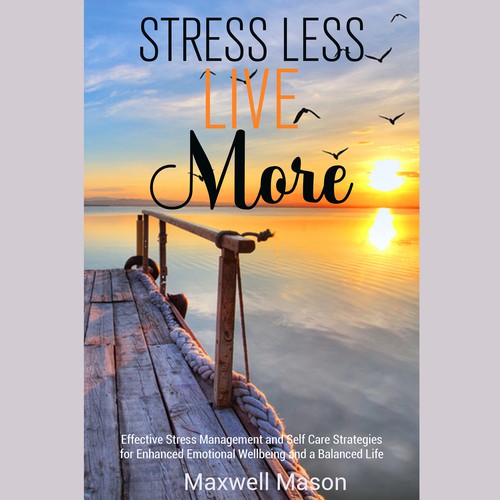 Book cover design to appeal to busy people who want to find a way to deal with stress. Design by MS_99