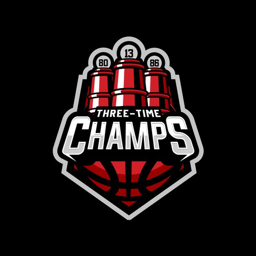 Basketball Logo for Team 'Three-Time Champs' - Your Winning Logo Featured on Major Sports Network Design by Normans