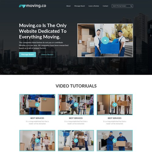 web page for moving related website Design by Webwooter™