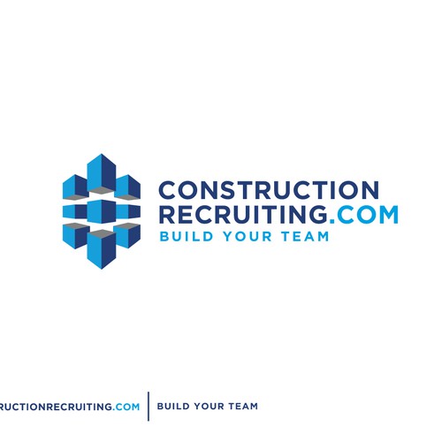 constructionrecruiting.com logo to appeal to construction companies who need to find great talent Design by Light and shapes