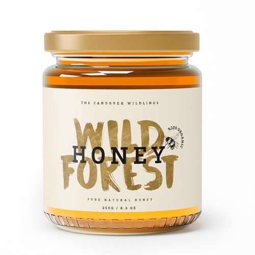 The Bees Need You! Wild Forest Honey Label Design. Design by ibrhmglbs