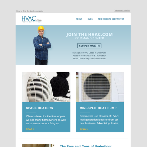 Design HVAC Email Template (MailChimp) - Super Simple & Quick Project! Design by ninatailles