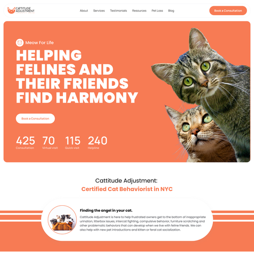 Create a website refresh for a cat behavior consultant! Design by Tri Utomo
