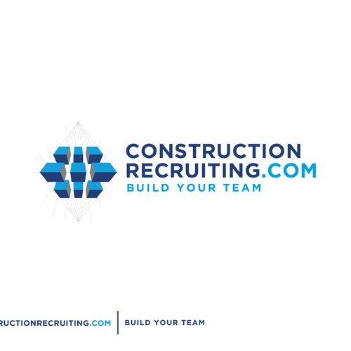 constructionrecruiting.com logo to appeal to construction companies who need to find great talent Design by Light and shapes