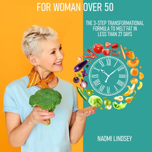 Compelling intermittent fasting book cover design to appeal to women over 50 Design by Gergana ®