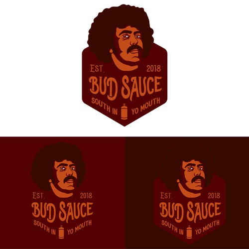 Powerful and eye catching BBQ sauce logo Design by Sawce Design Co.