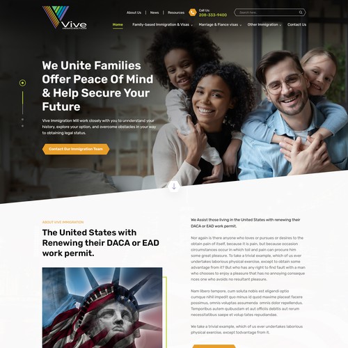 Immigration Work Permit Site Focused Redesign Design by OMGuys™