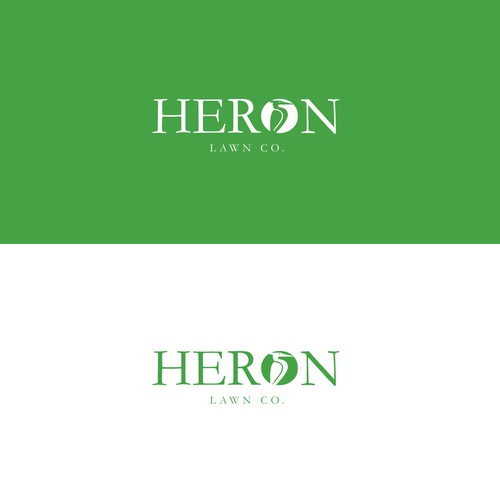 Modern Lawn Care Business with Heron Design by Ektadart