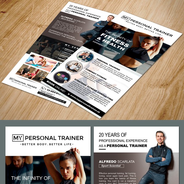 Design by Green wings titled "Experienced Personal Trainer and Fitness Professional looking for business flyer"