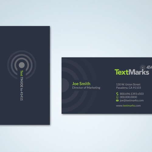 Create new business cards for text message provider Design by Tcmenk