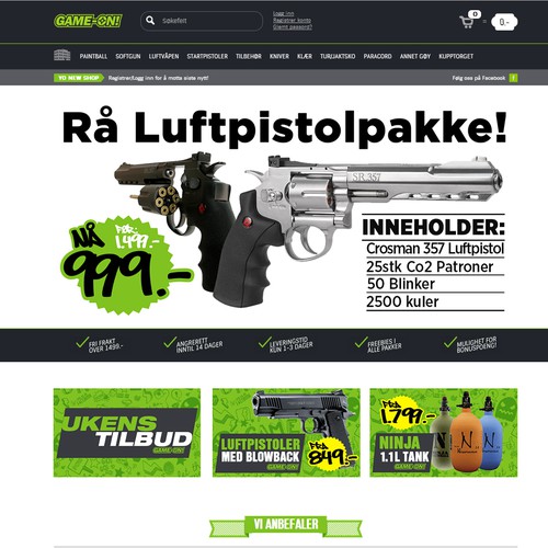 Design the best frontpage banners for a Airgun/Paintball Webstore! Design by Darkopuzo