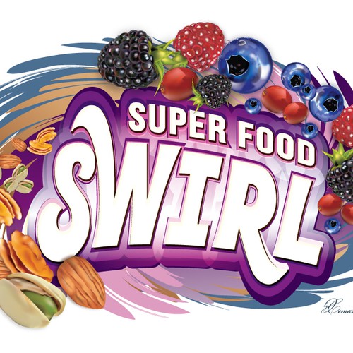 Superfood Swirl Needs Bright & Natural Logo Label 