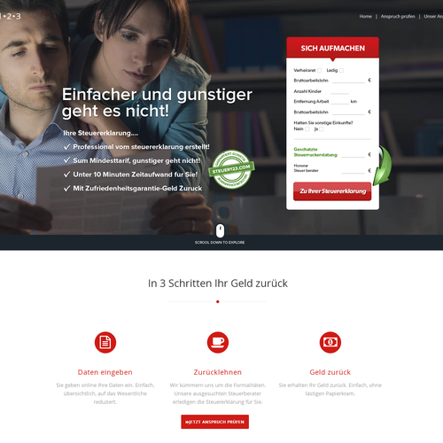 Landing page design contest entry by thecenx