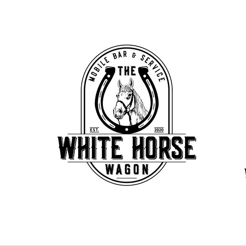 Logo For Mobile Bar (converted horse trailer) called The White Horse Wagon Design by Sava M- S Design