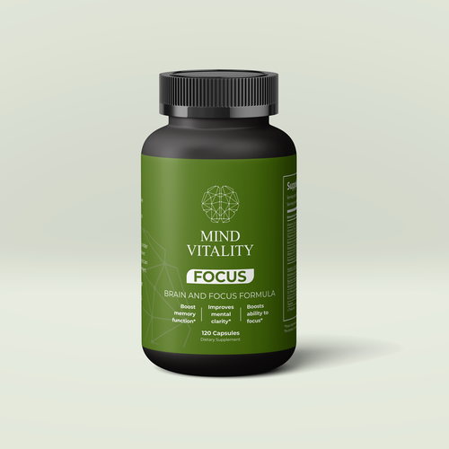 Bottle label design for Nootropics product Design by atensebling