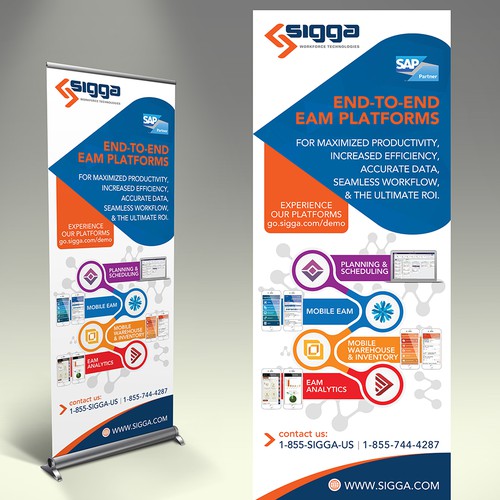 Graphic design of roll up for congresses and fairs. Companies and SMEs.