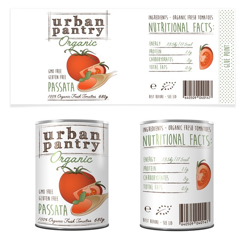 Organic Tin Tomato Label Design Product label contest