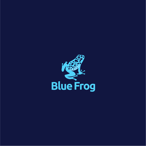 Blue Frog Logo Design by dimbro