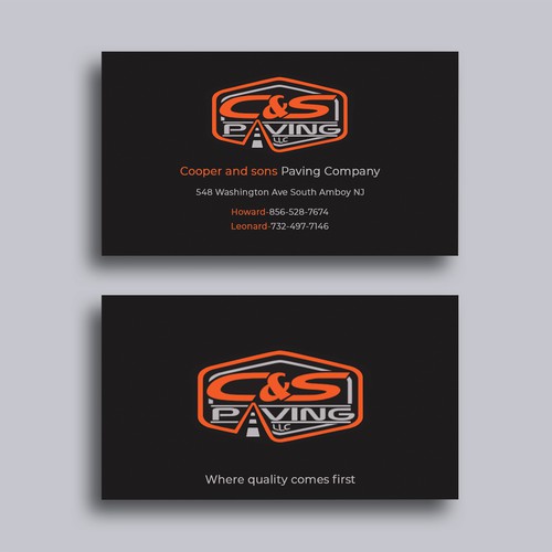 Design We are an asphalt paving company  card with character, style, stands out from everyone nothing bland no white ,add stuff por Allin1 design